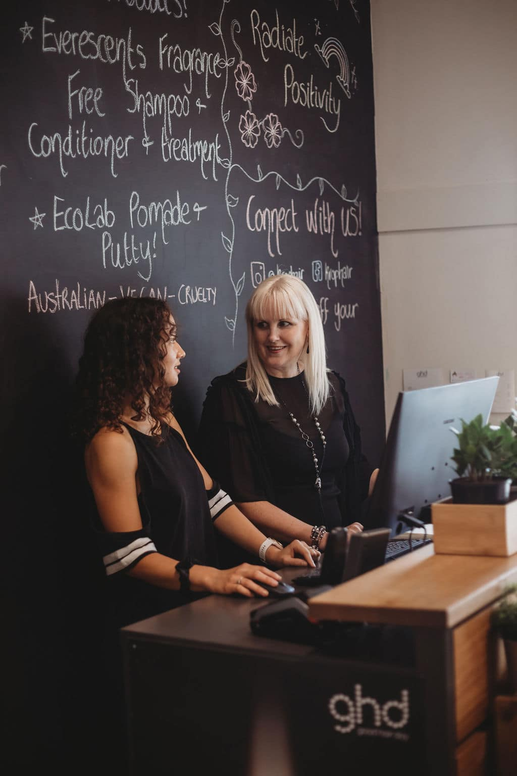Krop Hair salon consultation desk